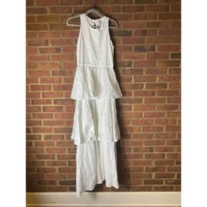 Milly White Eyelet Layered Dress